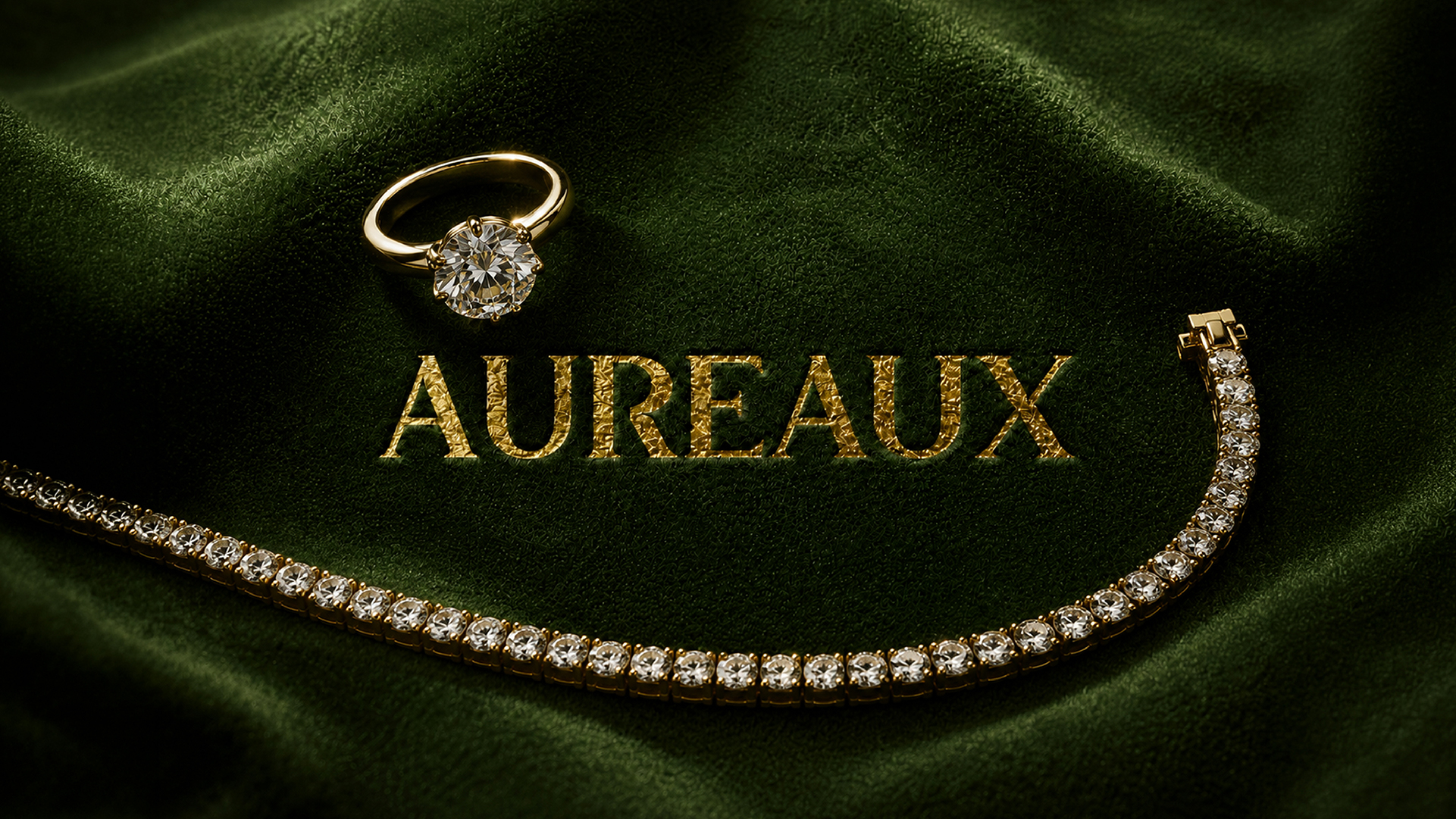 Aureaux jewellery on emerald velvet