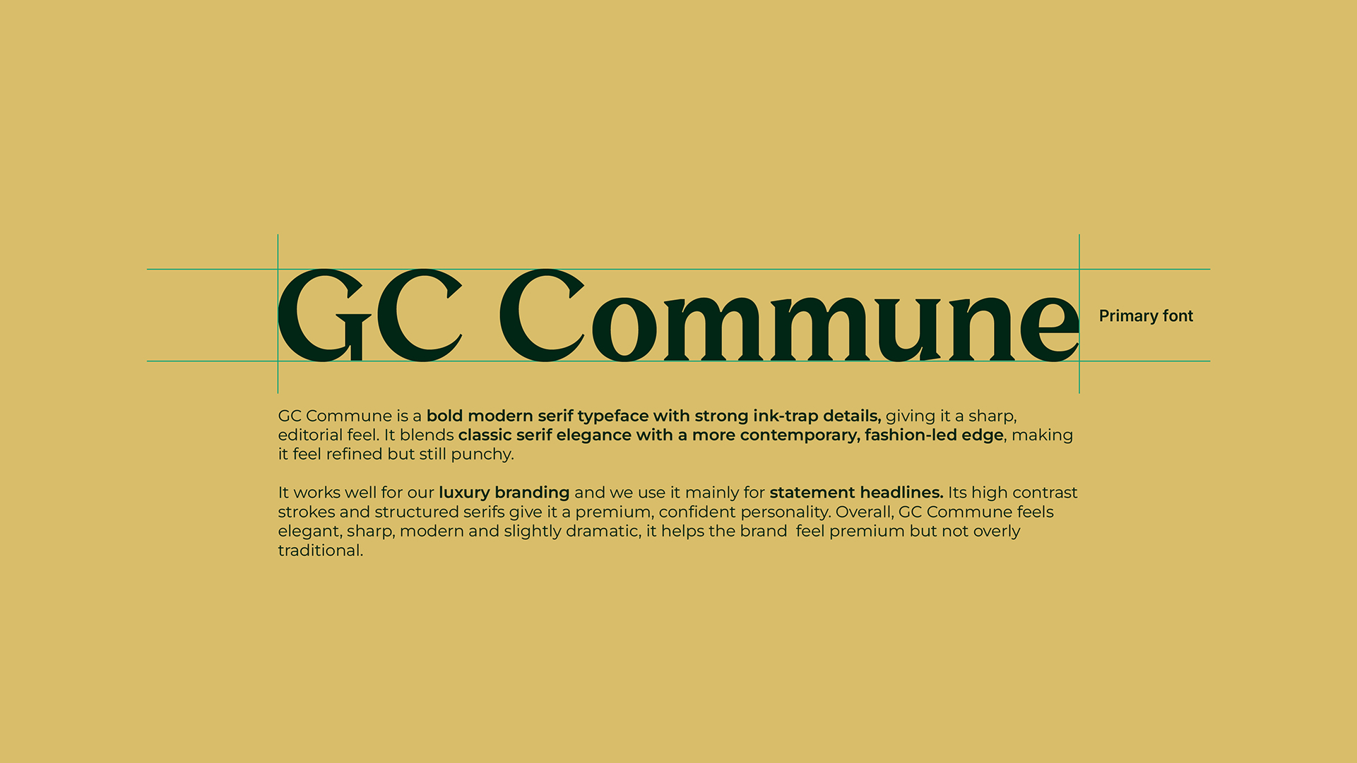 Aureaux GC Commune typeface specimen