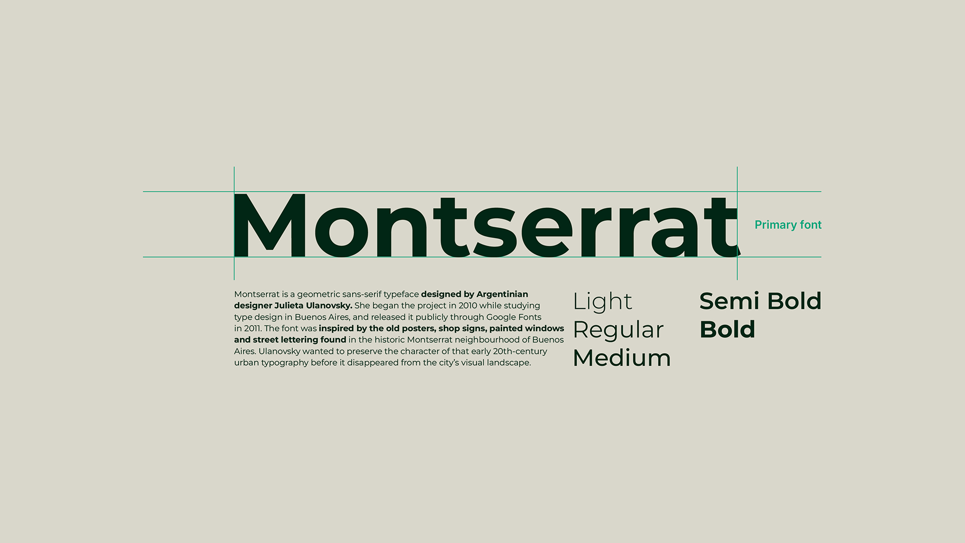 Aureaux Montserrat typeface specimen