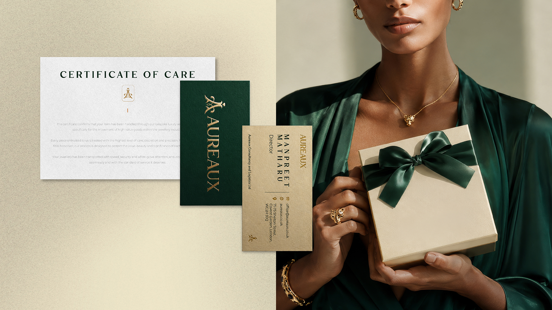 Aureaux certificate of care with model