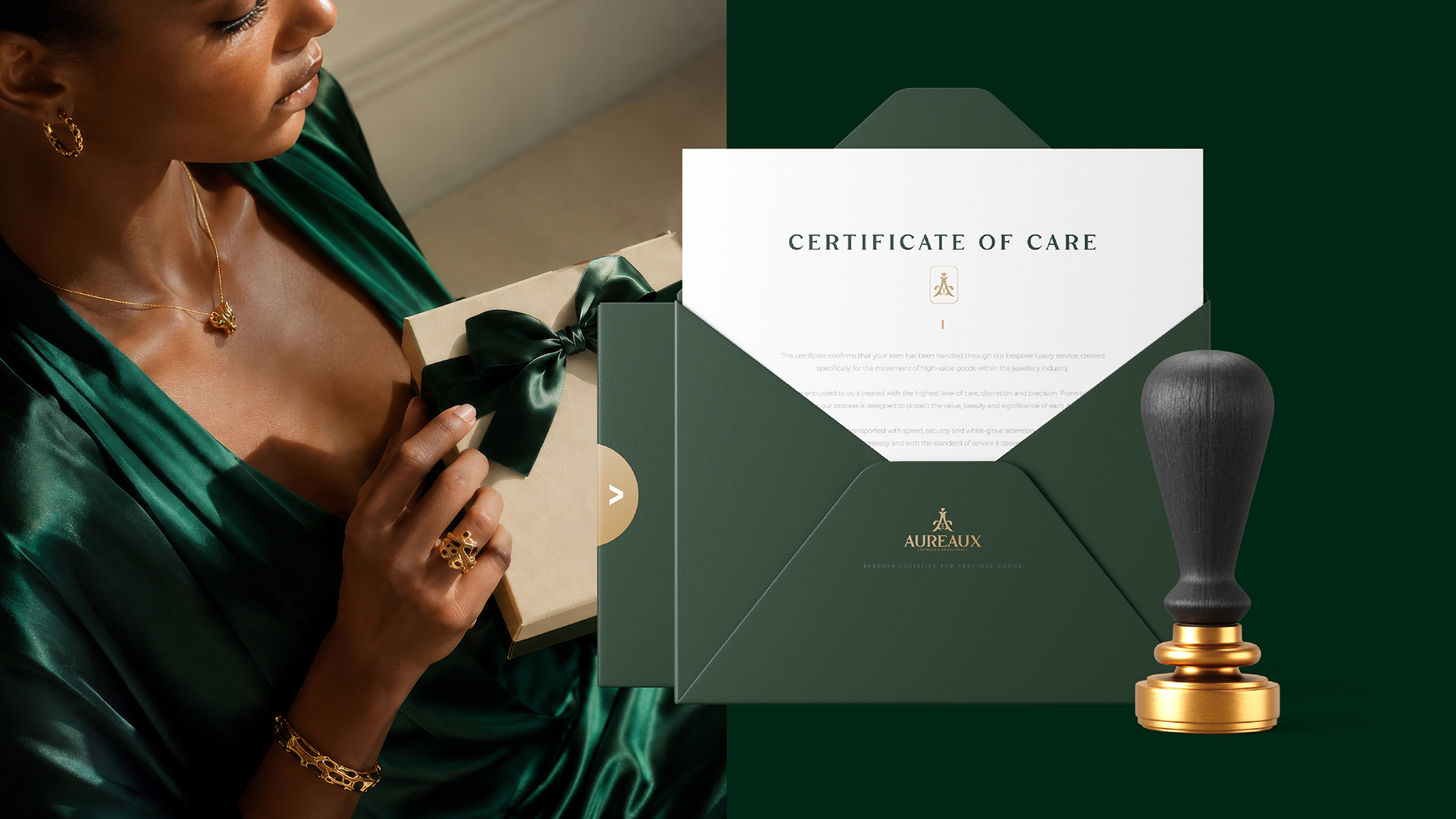 Aureaux certificate of care and wax seal