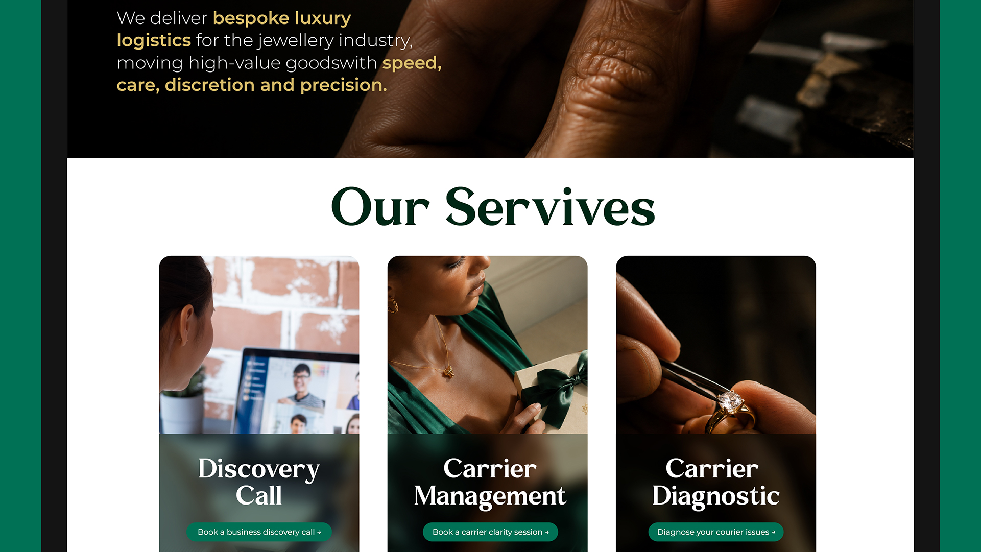 Aureaux website services section