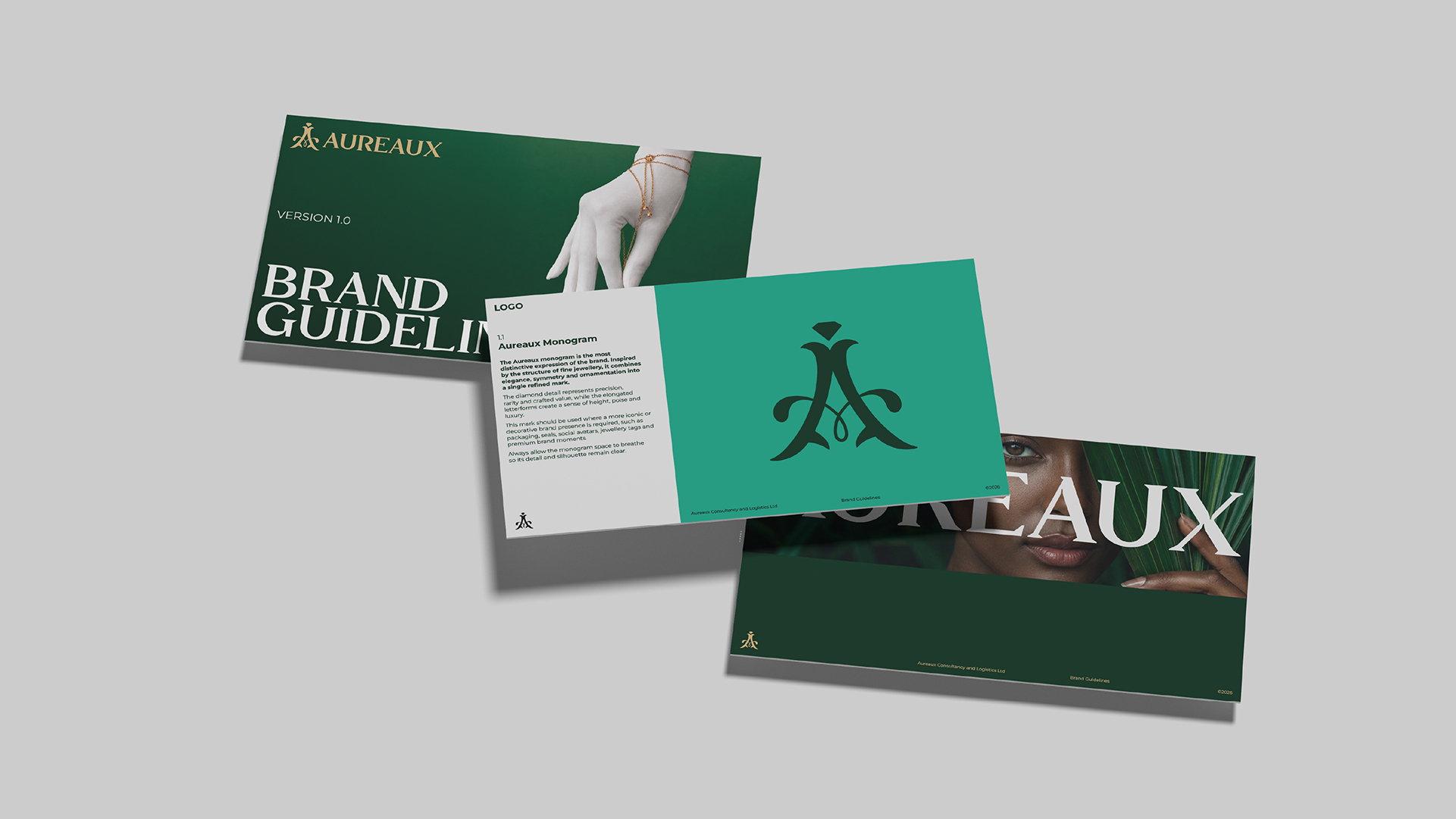 Aureaux brand guideline cards