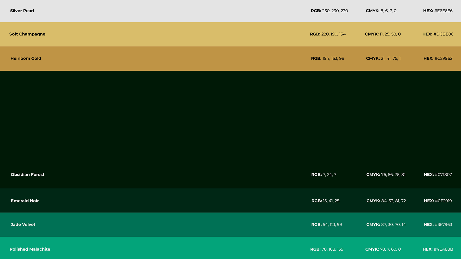 Aureaux colour palette