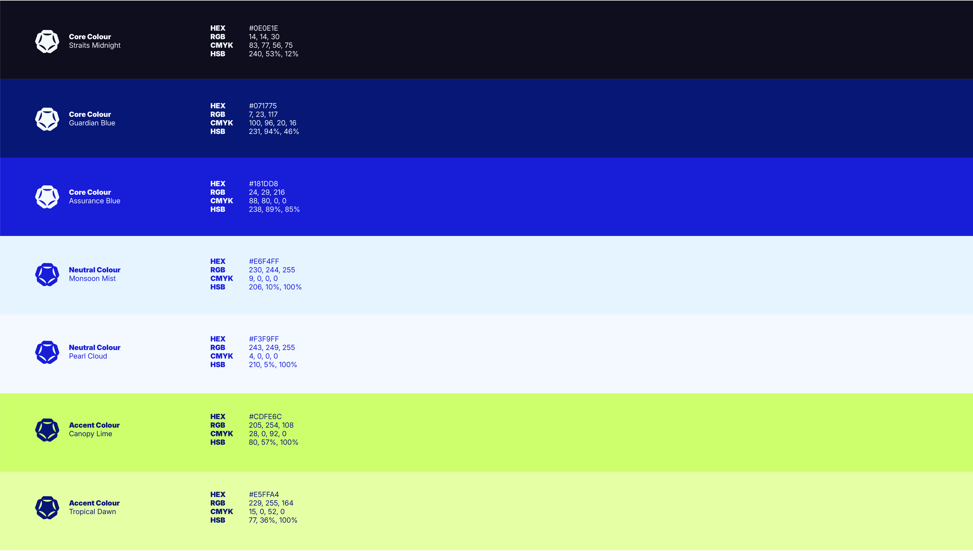 BJAK colour palette
