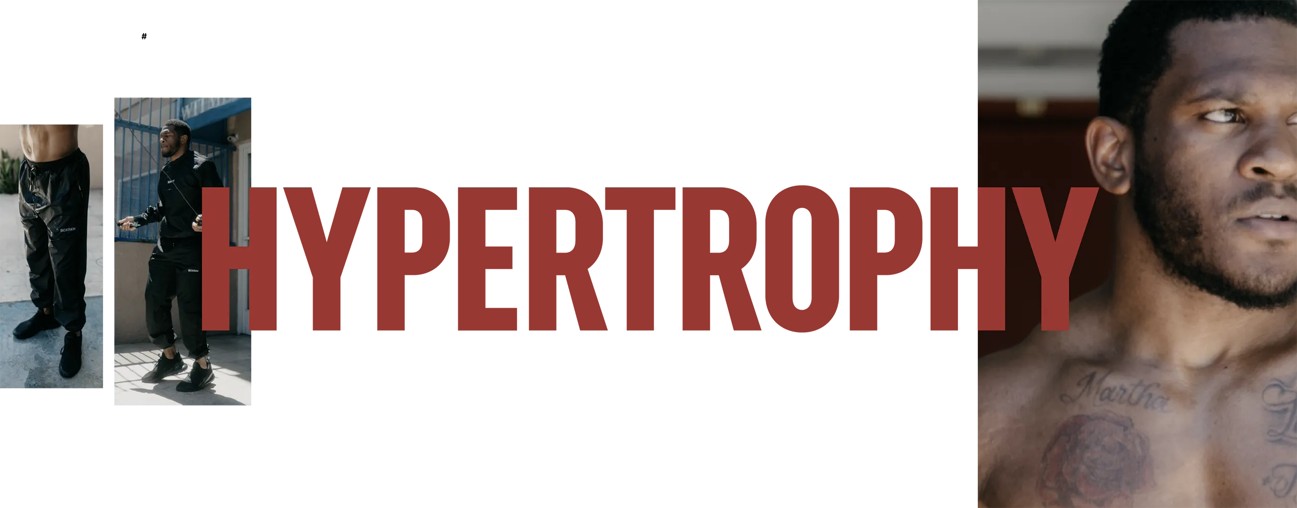 &lsquo;We Don&rsquo;t Play Boxing&rsquo; wordmark banner with a boxer at the right edge.
