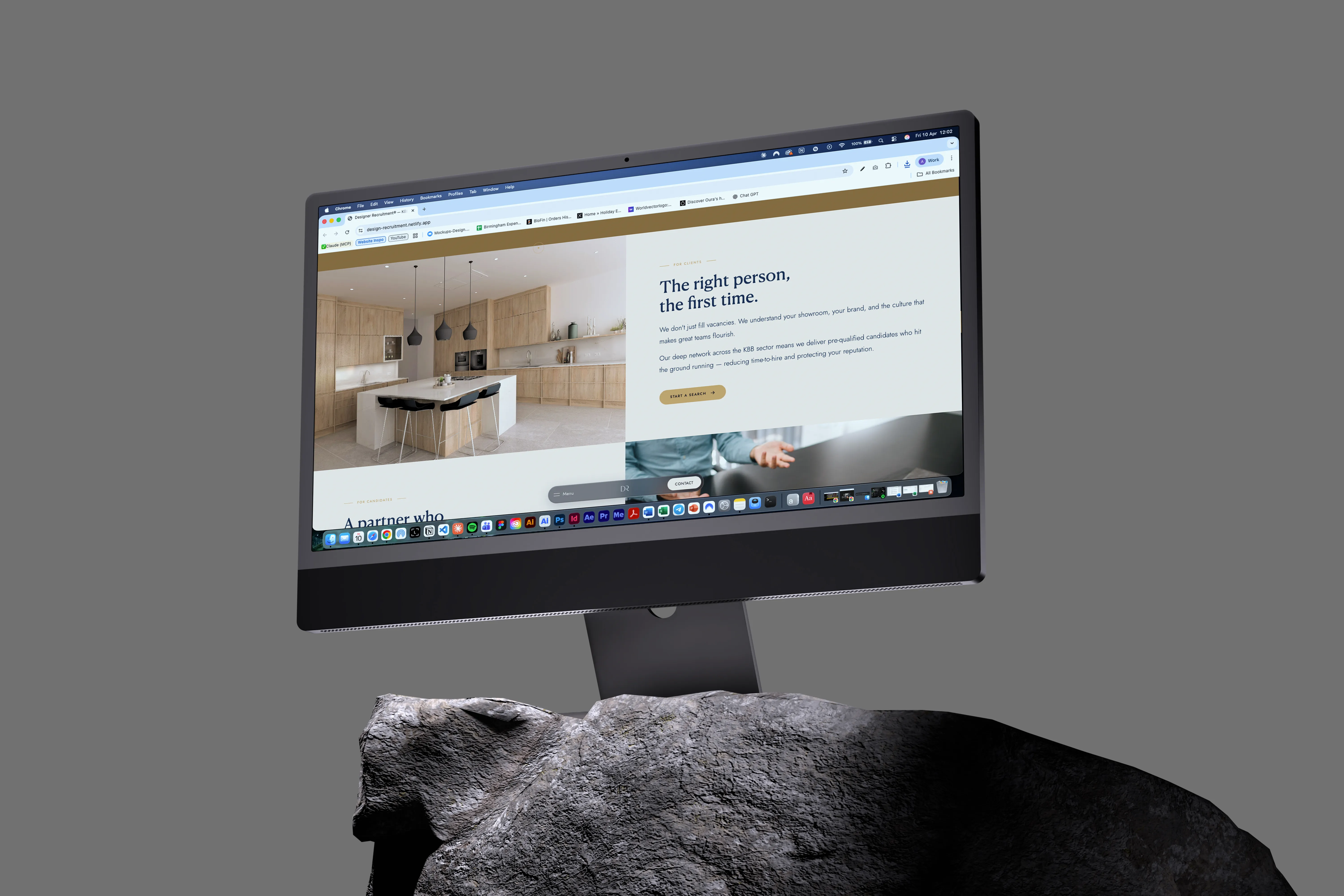 Designer Recruitment website on a desktop display