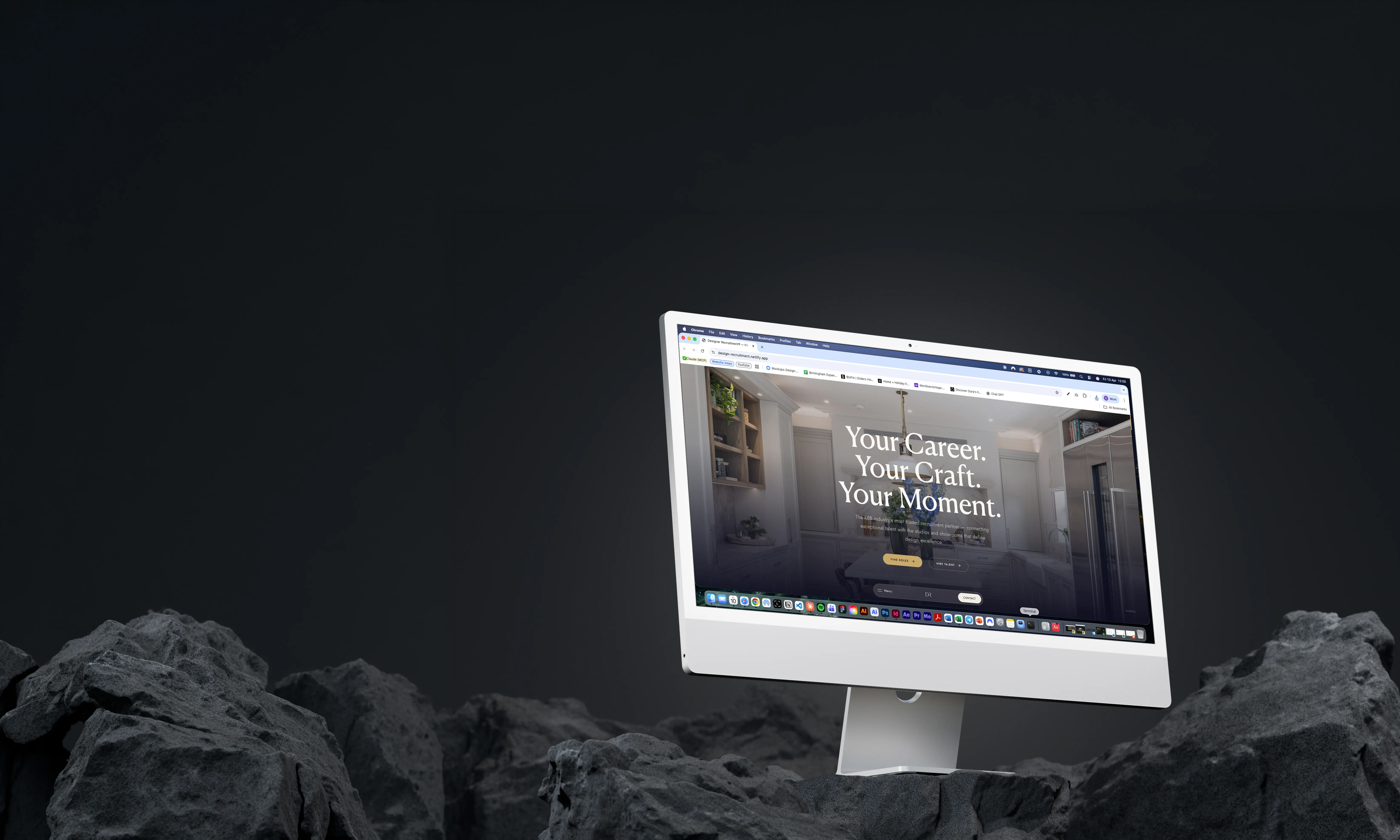 Designer Recruitment website homepage on a desktop display
