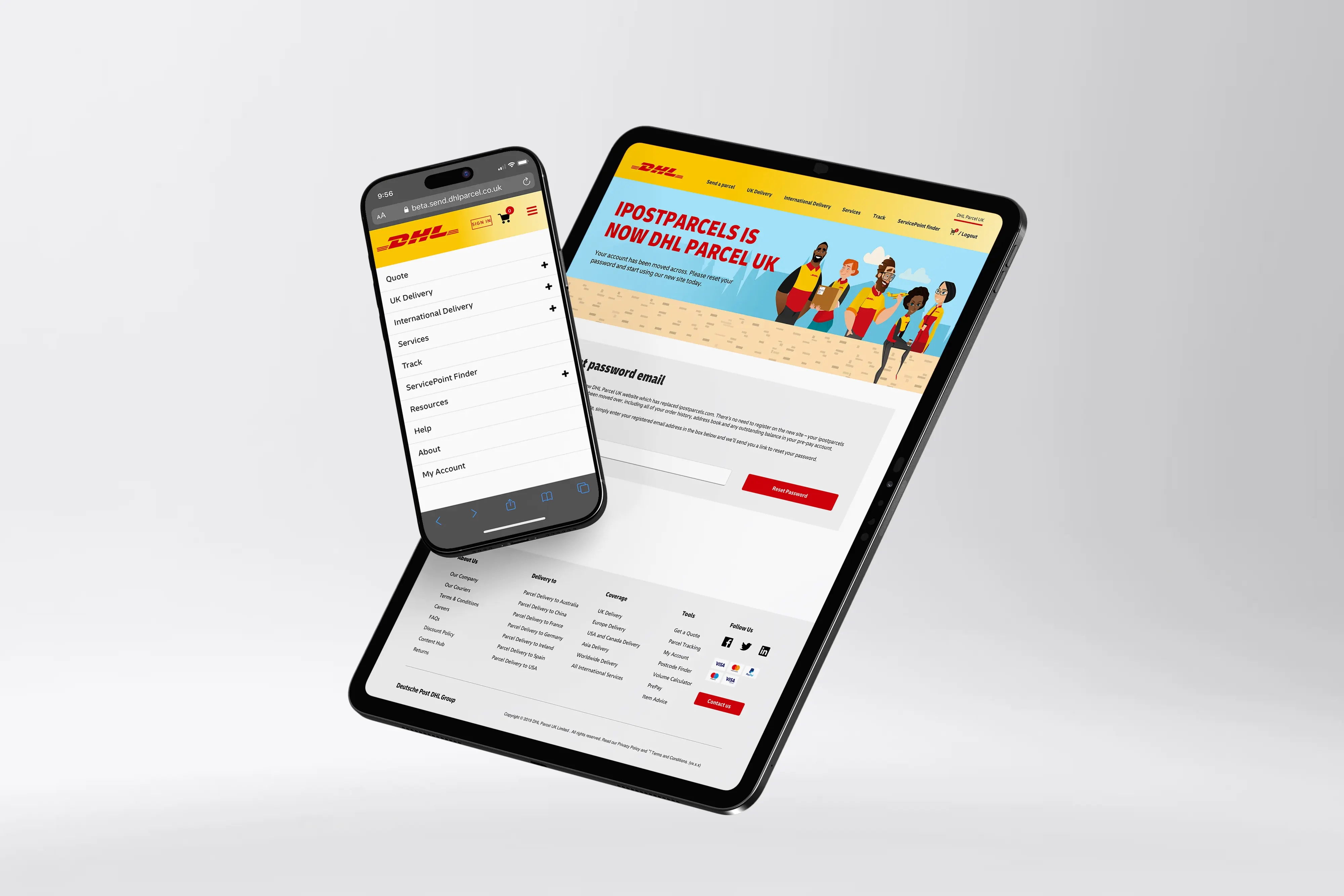 Mobile navigation restructured around customer tasks with a persistent quote entry point