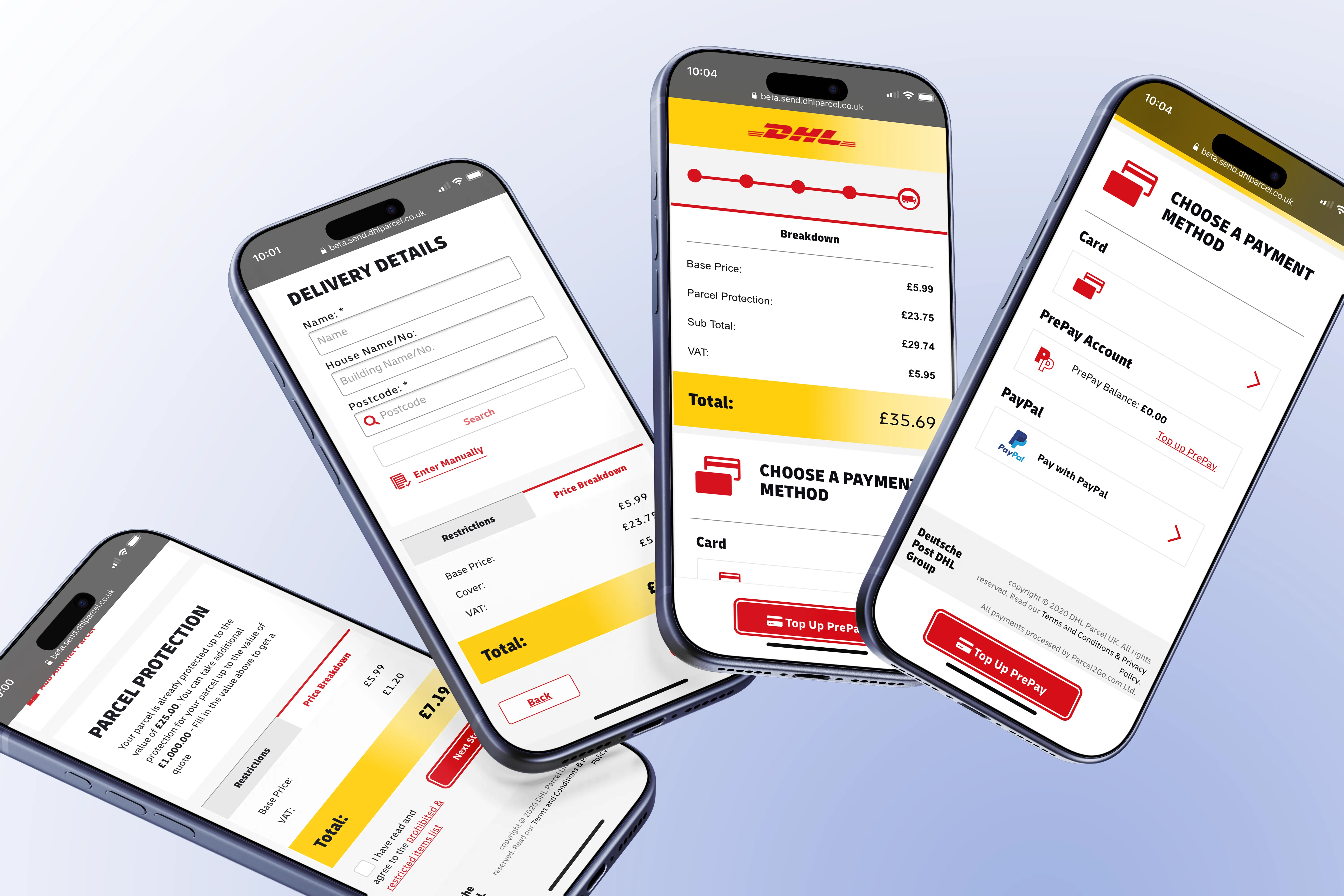 Booking flow showing grouped inputs, progress and a clear price breakdown