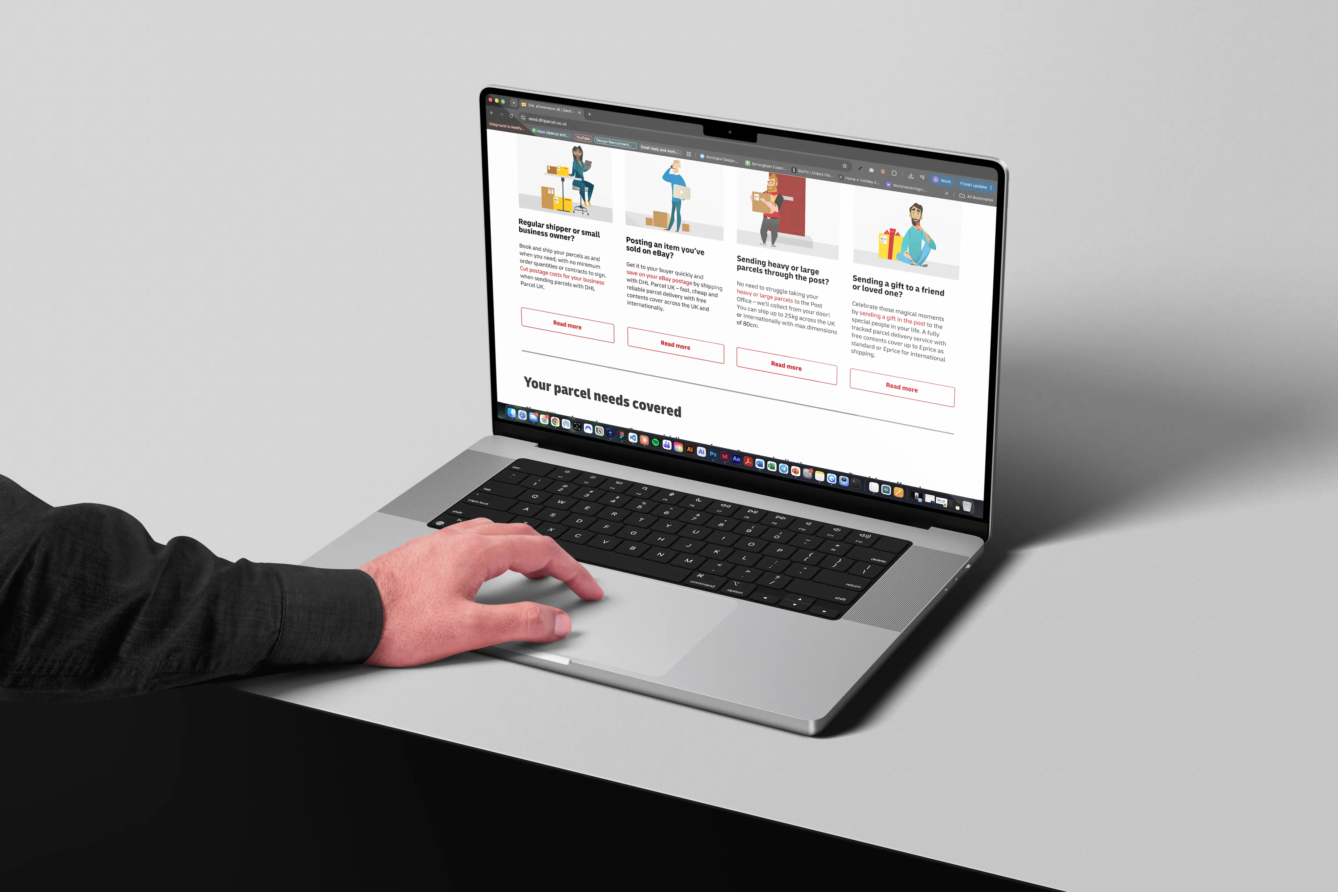 Redesigned page on a laptop