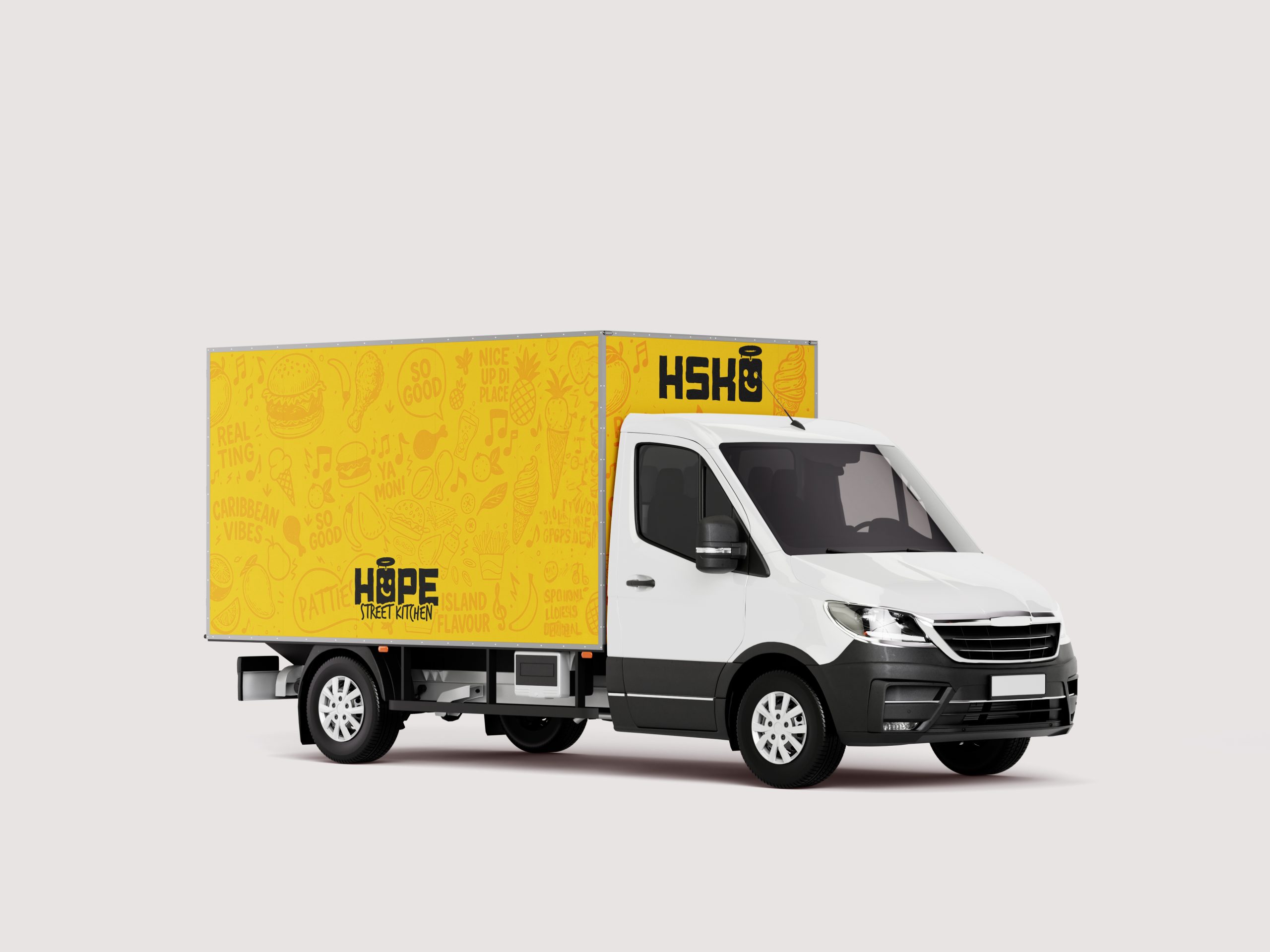 Hope Street Kitchen vehicle livery — front three-quarter view