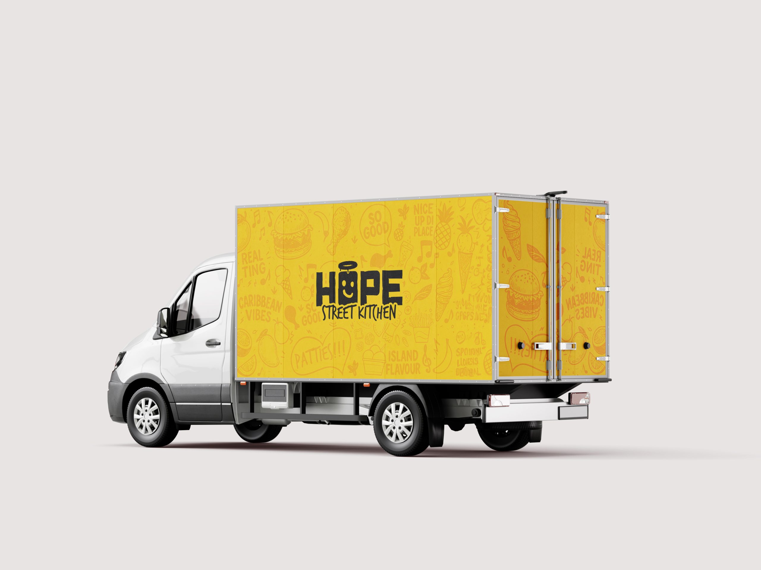 Hope Street Kitchen vehicle livery — rear three-quarter view