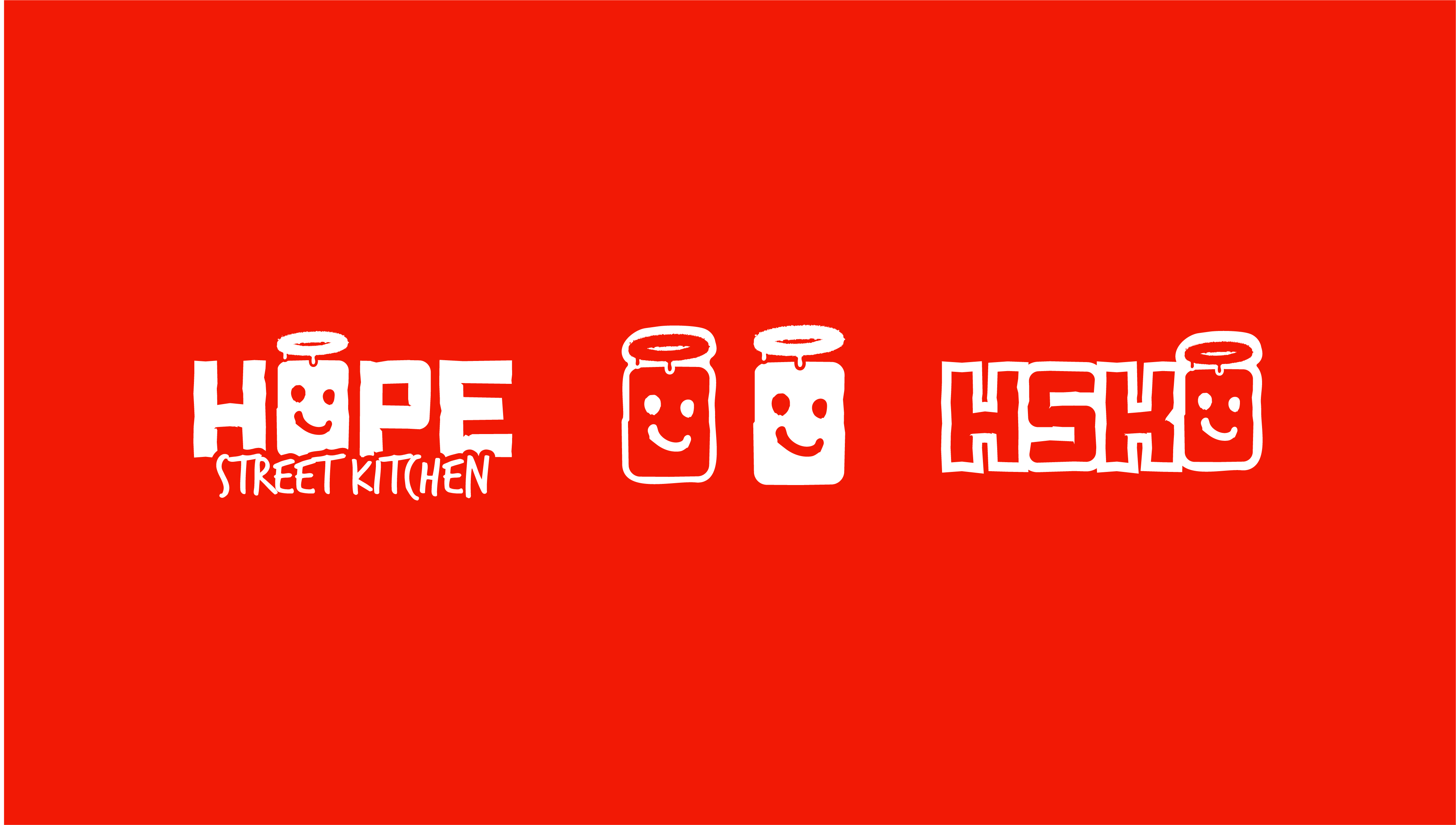 Hope Street Kitchen logo system on red