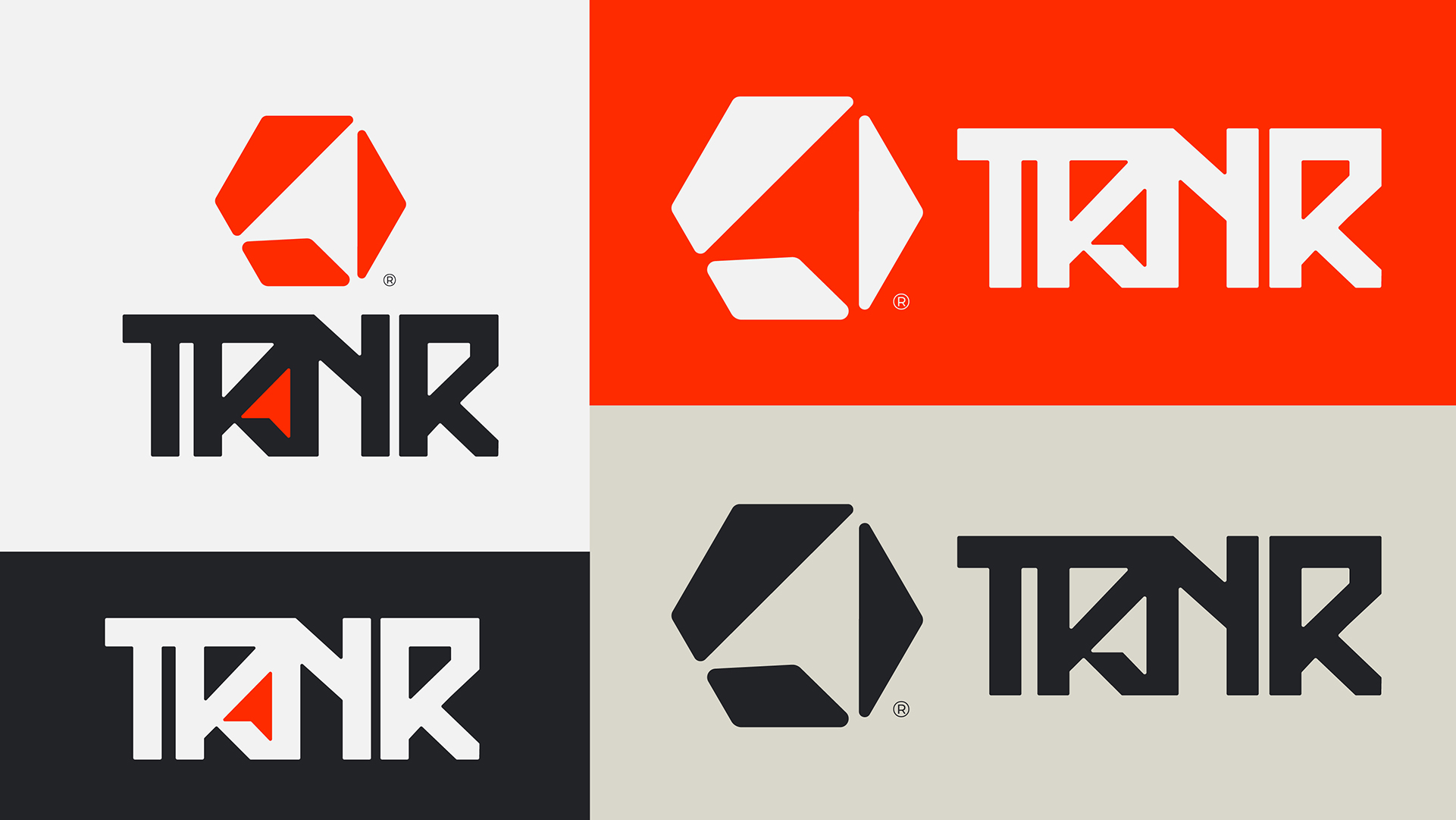 TRNR logo colourway variations