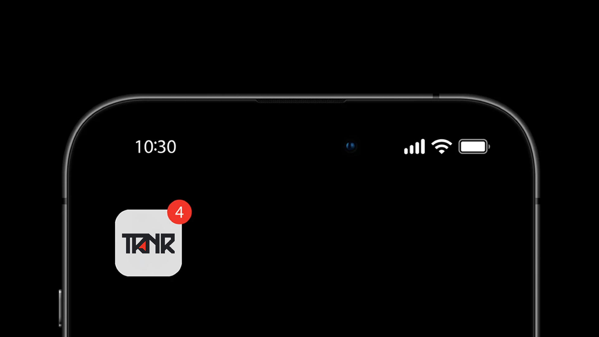 TRNR app icon on phone