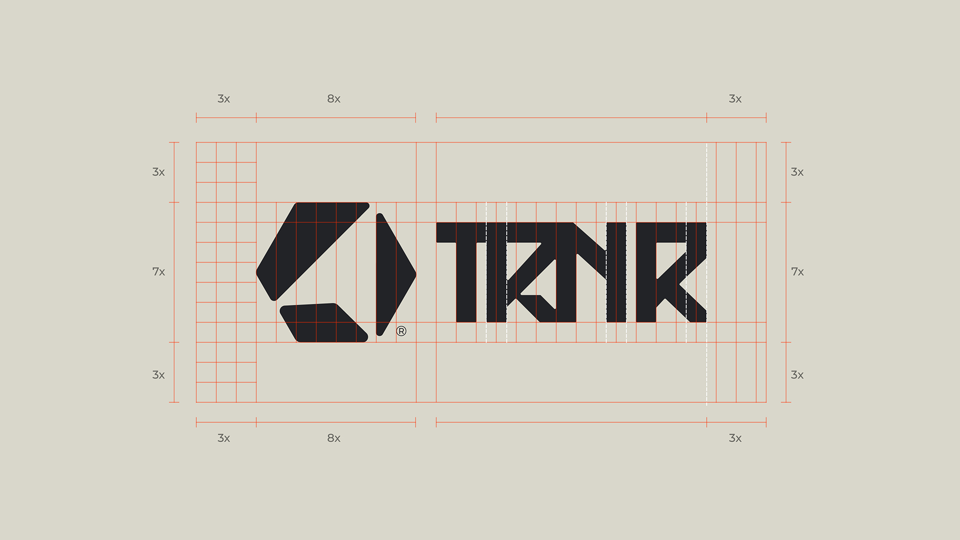 TRNR logo spacing scaffolding
