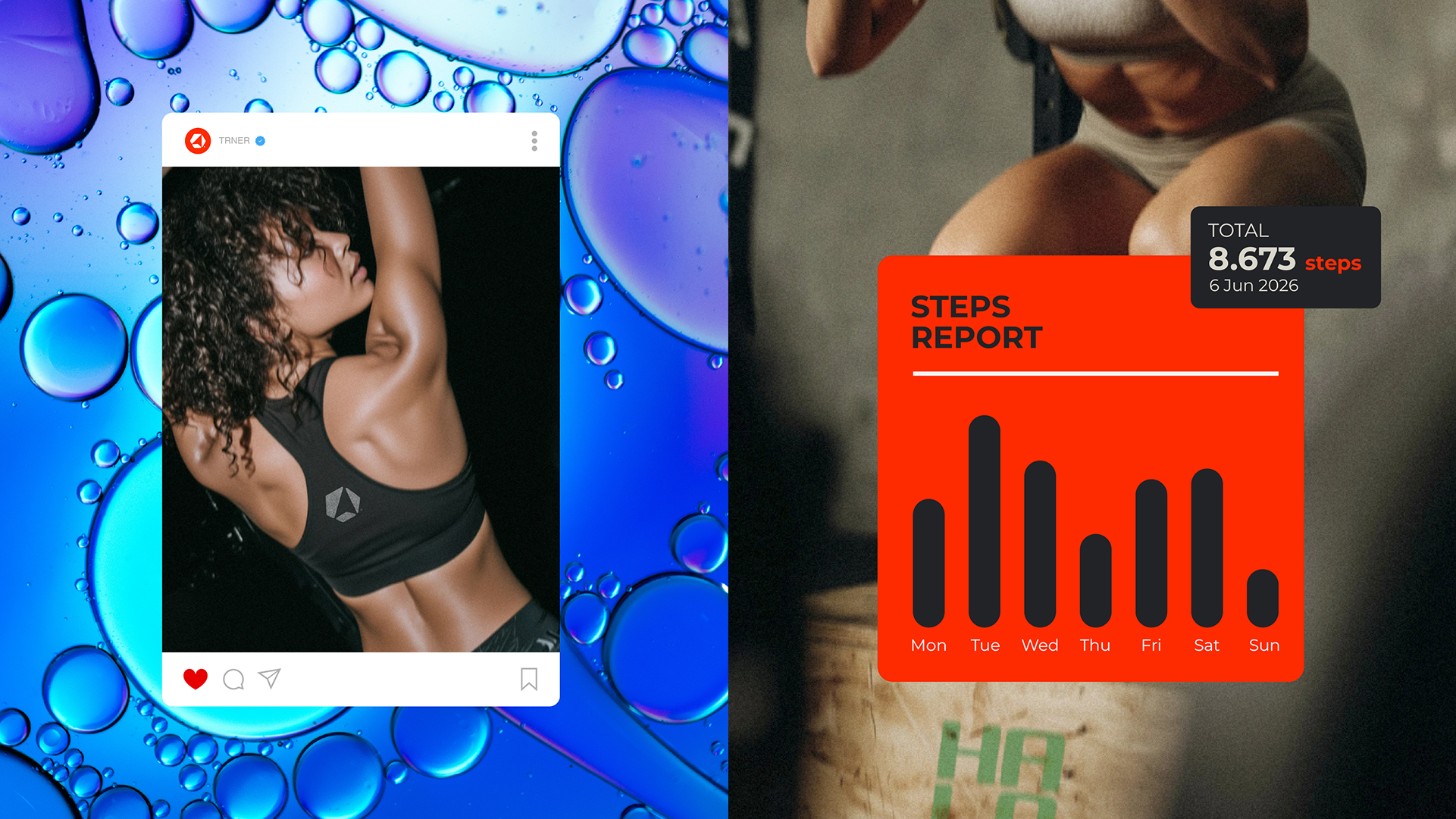TRNR social post and steps report